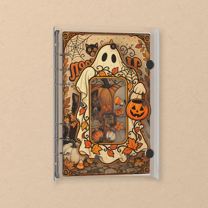 Pumpkin Ghost Halloween shaker notebook: the charms tumble when you shake it