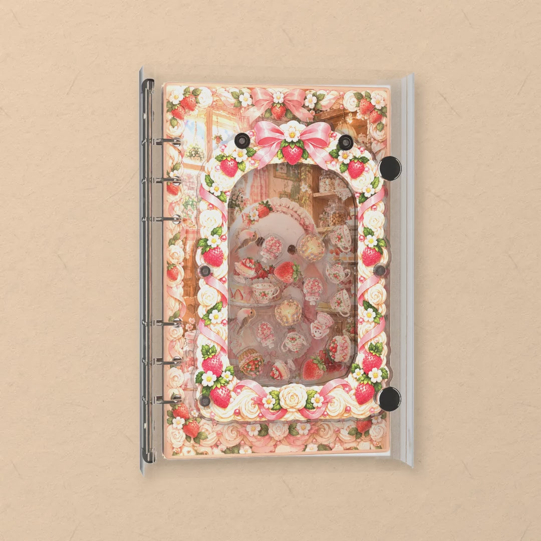 Strawberry Bunny shaker notebook: the charms tumble when you shake it