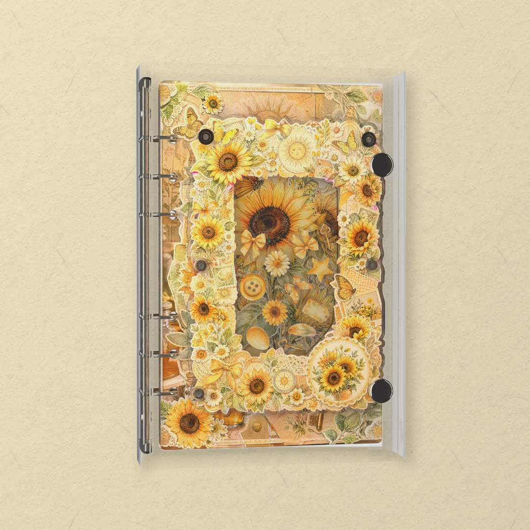 Sunflower Butterflies shaker notebook: the charms tumble when you shake it
