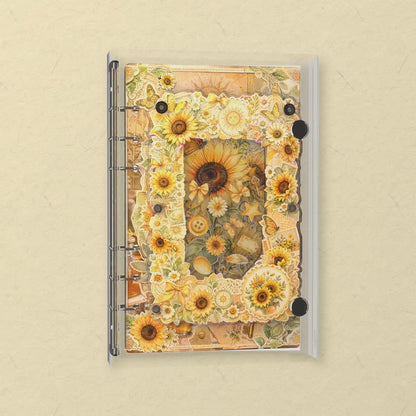 Sunflower Butterflies shaker notebook: the charms tumble when you shake it