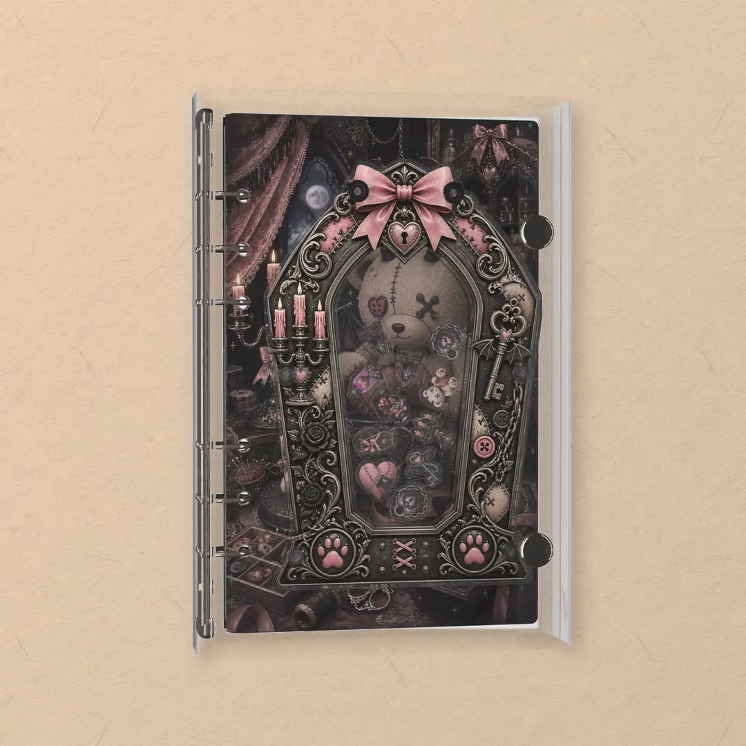 Midnight Teddy Doll shaker notebook: the charms tumble when you shake it