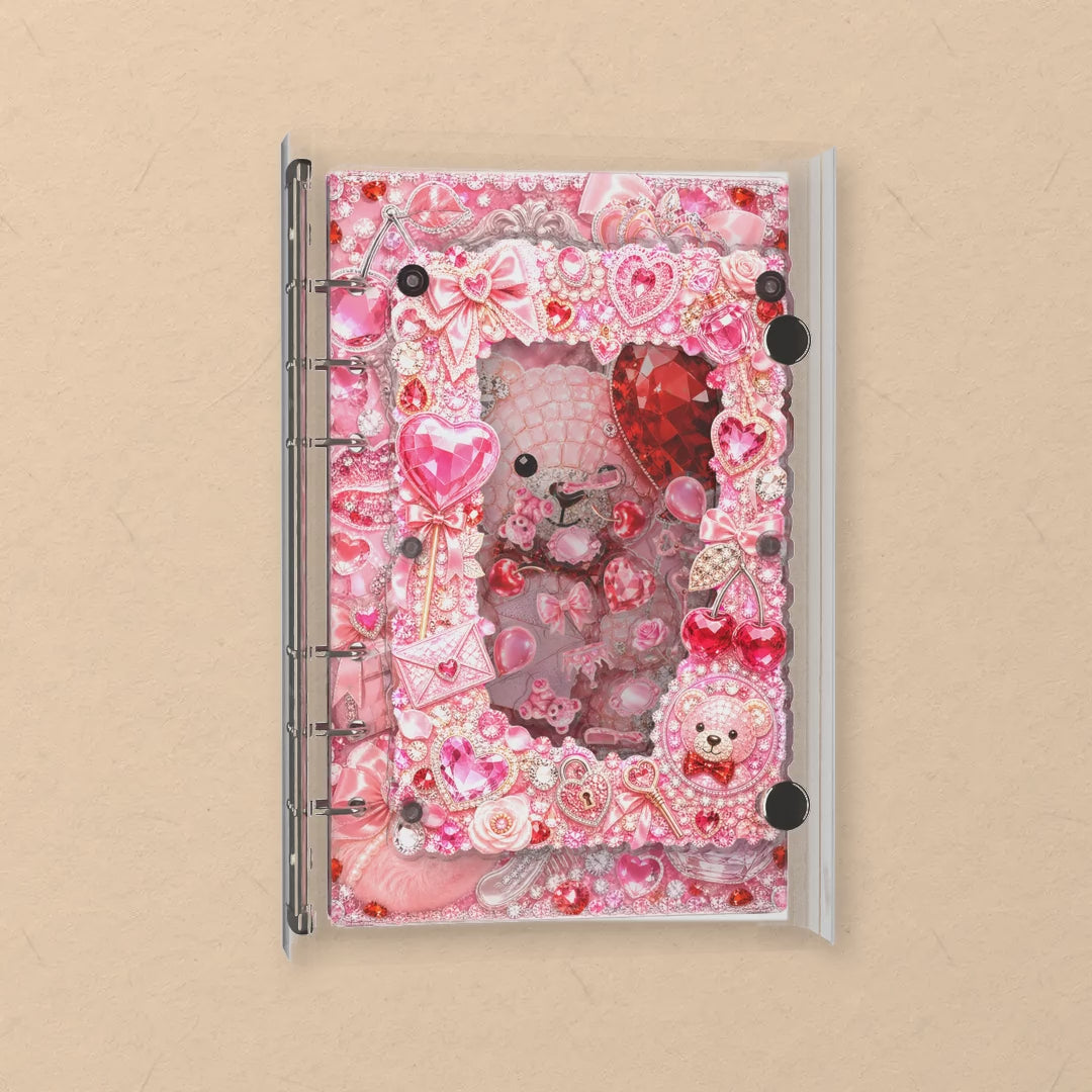 Jeweled Plush Bear shaker notebook: the charms tumble when you shake it