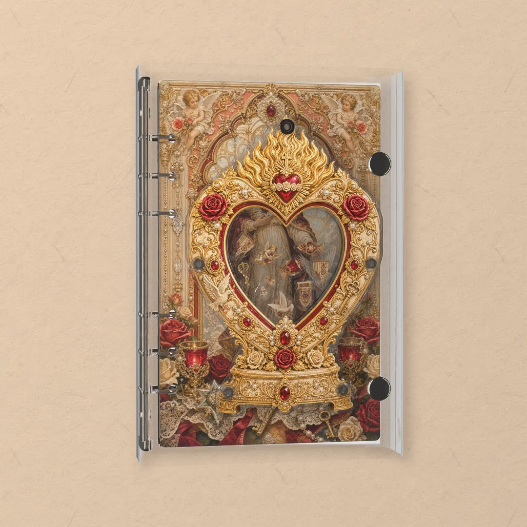 Sacred Heart Roses shaker notebook: the charms tumble when you shake it