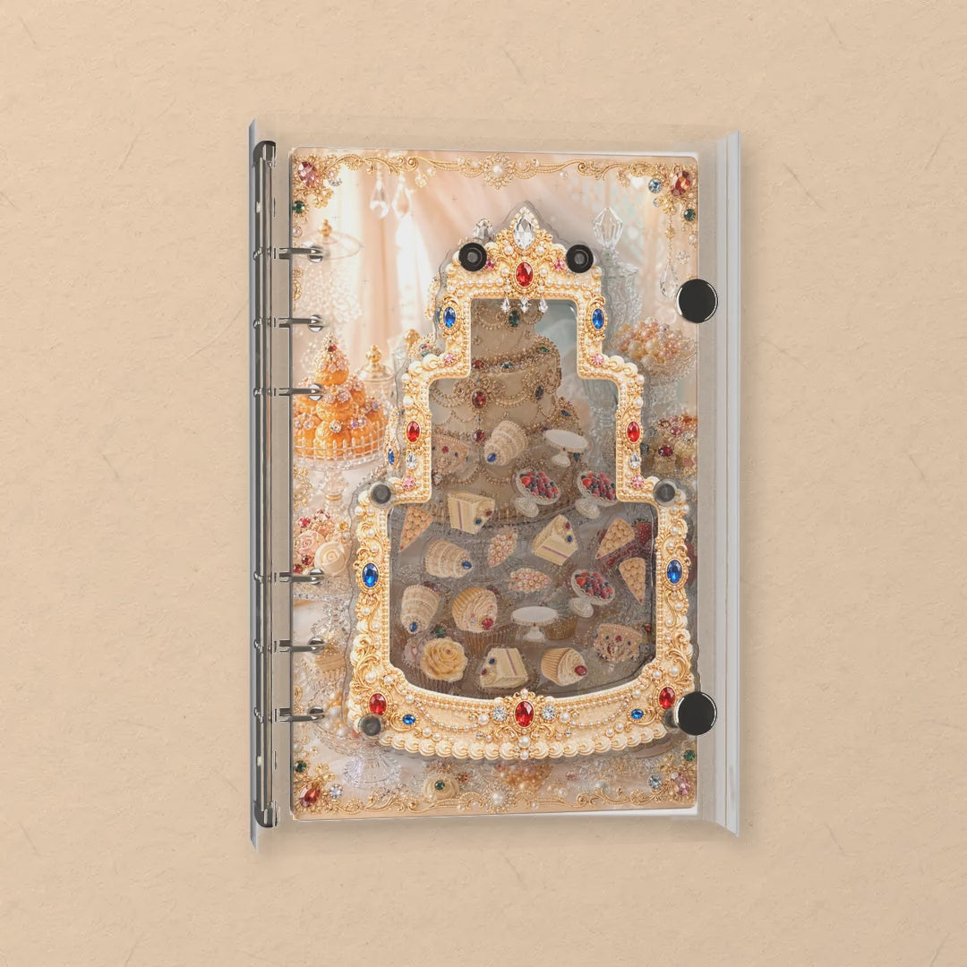 Golden Jewel Cake shaker notebook: the charms tumble when you shake it