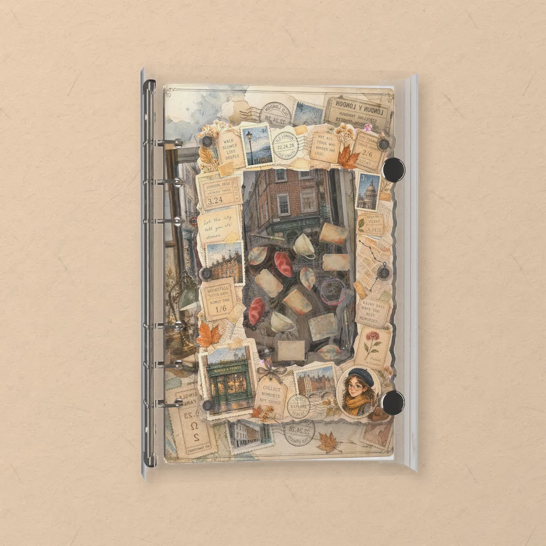 London Scrapbook shaker notebook: the charms tumble when you shake it