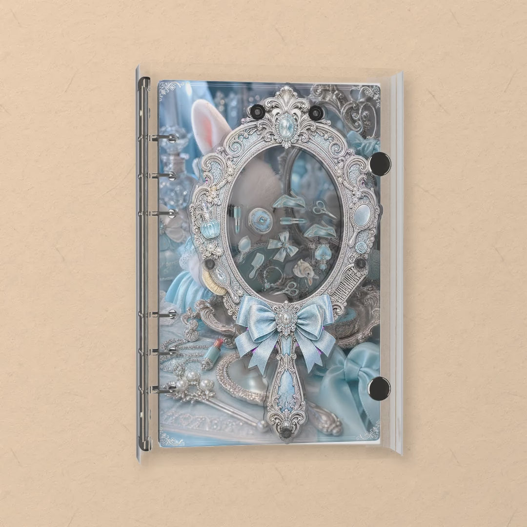 White Bunny Vanity shaker notebook: the charms tumble when you shake it