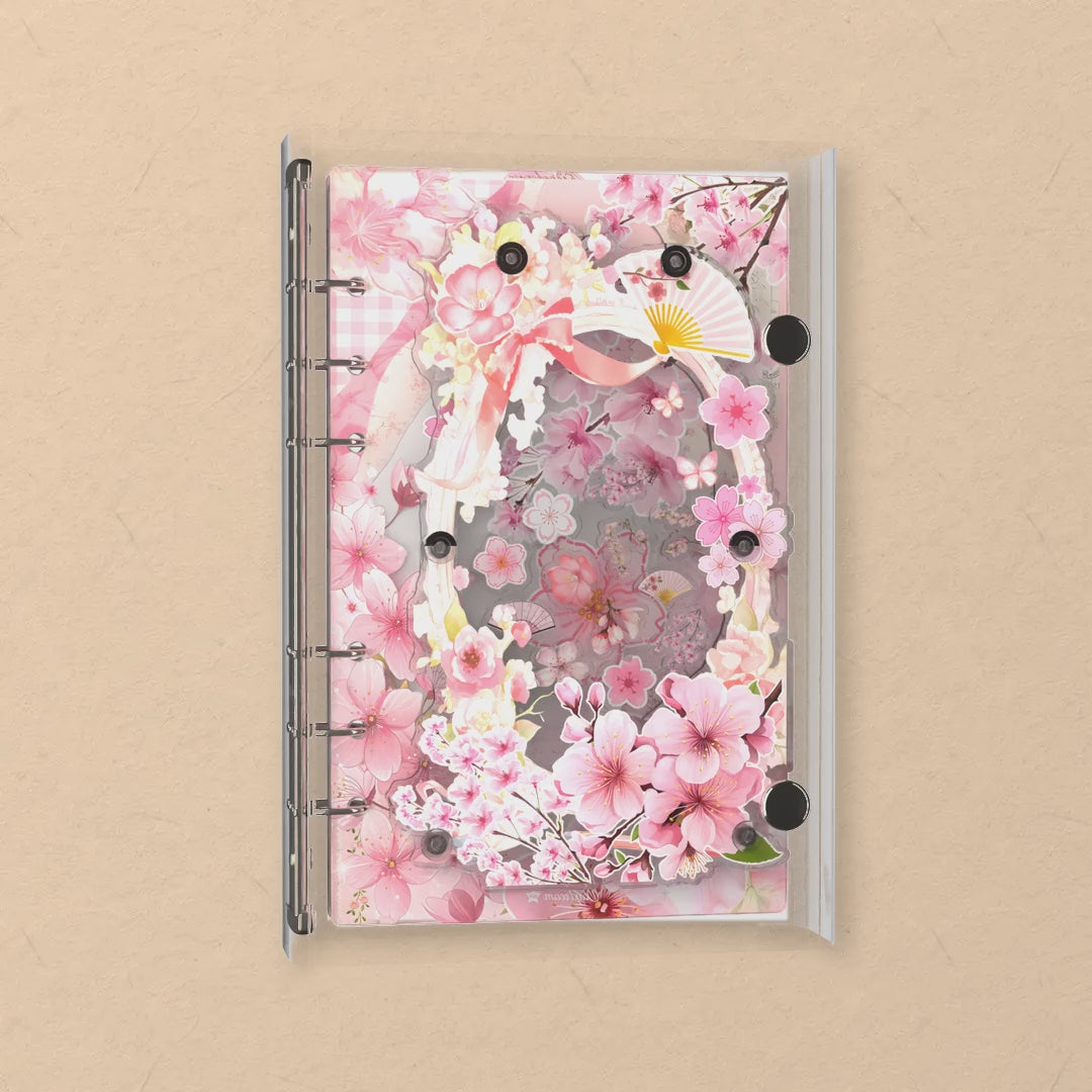 Cherry Blossoms shaker notebook: the charms tumble when you shake it