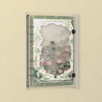 Green Lotus Pond shaker notebook: the charms tumble when you shake it