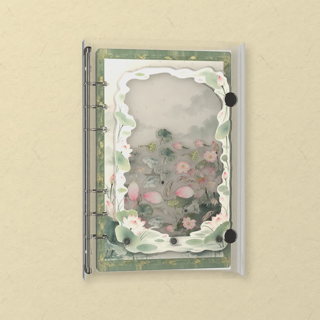 Green Lotus Pond shaker notebook: the charms tumble when you shake it