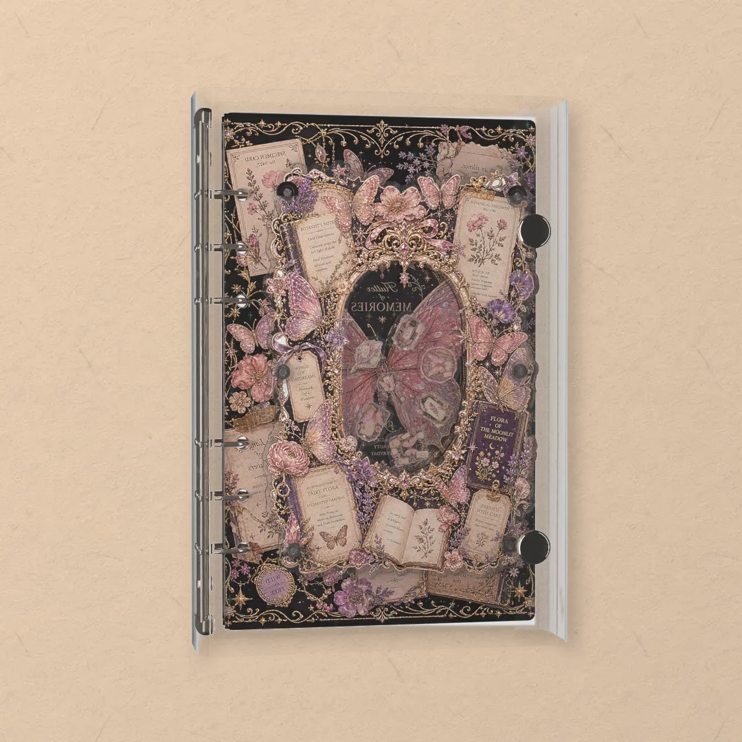Butterfly Specimen Cards shaker notebook: the charms tumble when you shake it