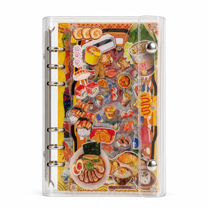 Kawaii Food Japanese sushi A6 shaker binder front cover on a white background