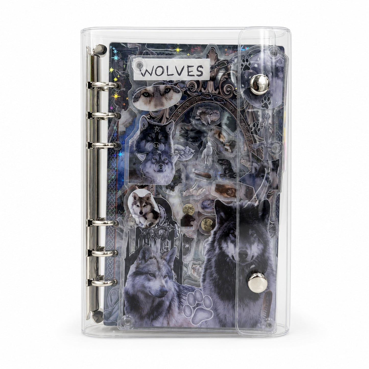 A6 Refillable Shaker Binder - Cute Animals - Moon Wolves