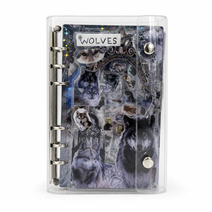 A6 Refillable Shaker Binder - Cute Animals - Moon Wolves