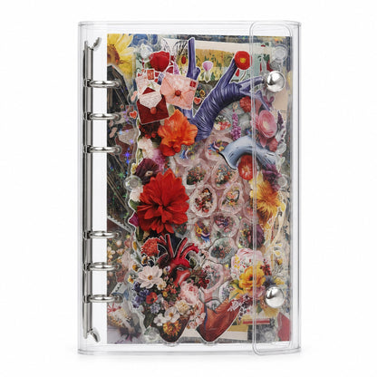 A6 Refillable Shaker Binder - Floral Garden - Red Poppy