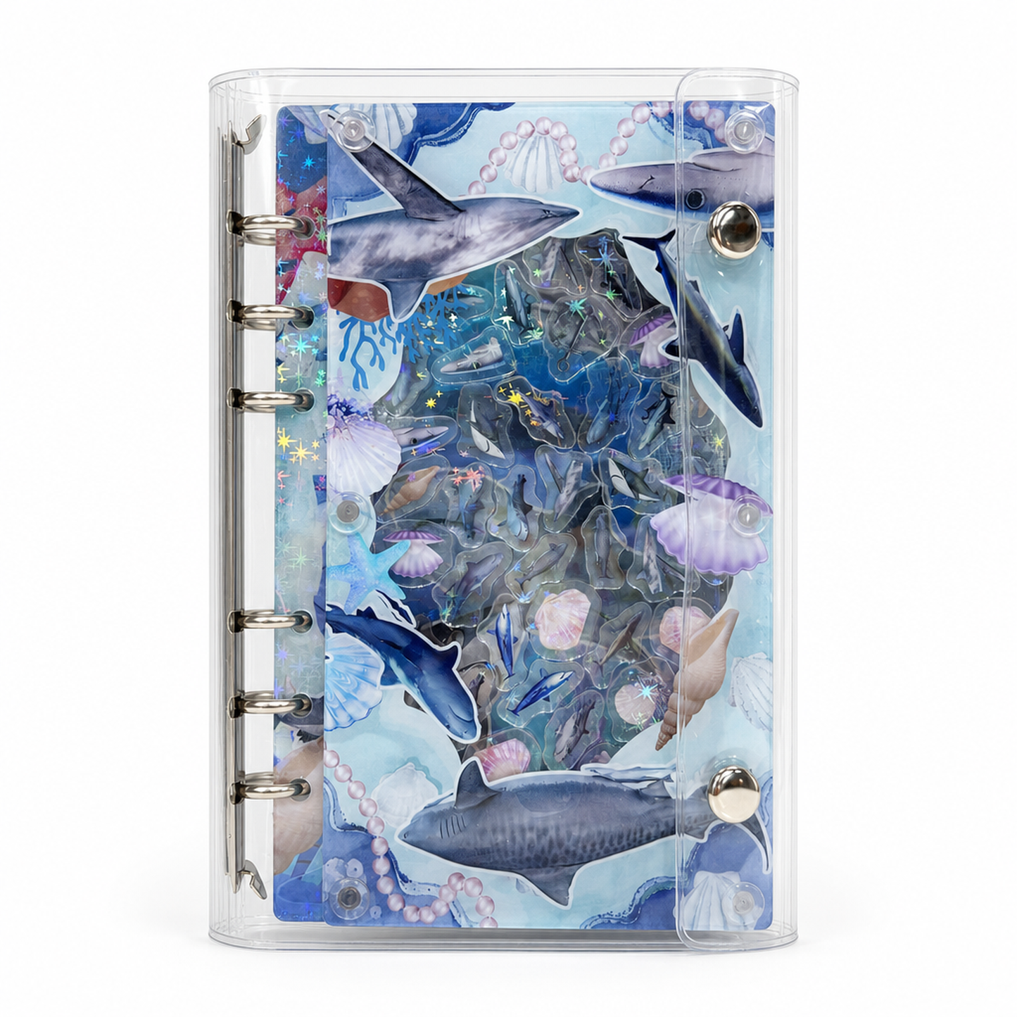 Acrylic Shaker Notebook - White Butterfly Style 08